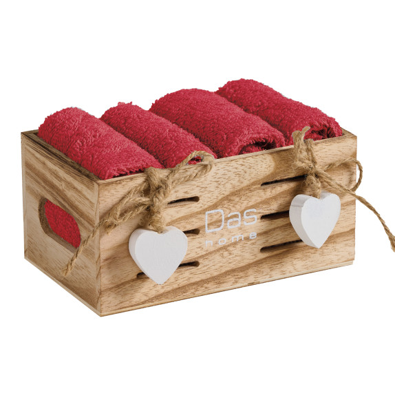 Σετ Λαβέτες 4 Τεμαχίων Das Home 4009 Red 30x30