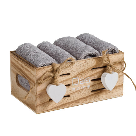 Σετ Λαβέτες 4 Τεμαχίων Das Home 4005 Grey 30x30