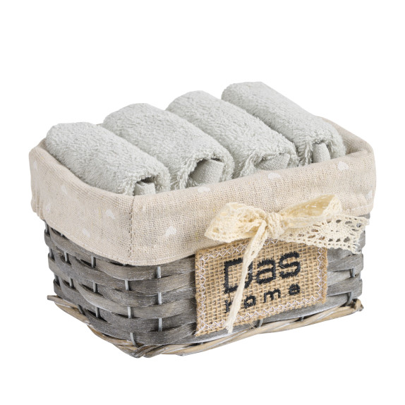 Σετ Λαβέτες 4 Τεμαχίων Das Home 4002 Light Green 30x30