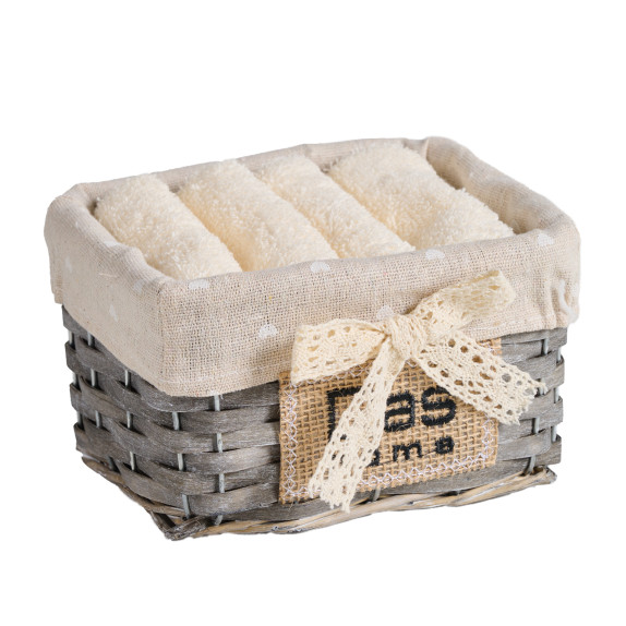 Σετ Λαβέτες 4 Τεμαχίων Das Home 4000 Ecru 30x30