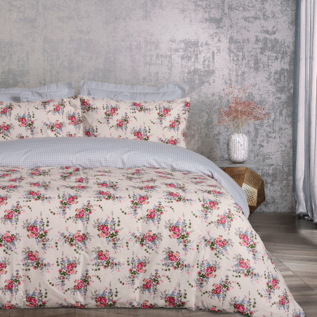 Σετ Σεντόνια Υπέρδιπλα 4 Τεμαχίων Das Home 9647 Beige-Blue-Pink 240x260