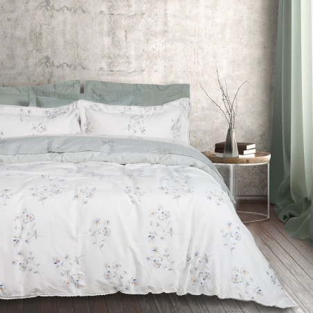 Σετ Σεντόνια Υπέρδιπλα 4 Τεμαχίων Das Home 1685 Ecru-Green 240x260