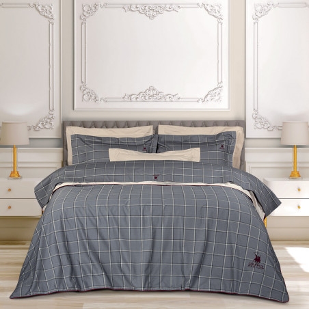 Σετ Παπλωματοθήκη Υπέρδιπλη 3 Τεμαχίων Greenwich Polo Club 2193 Γκρι-Μπεζ 220x240