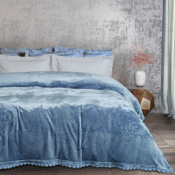 Κουβέρτα Fleece Υπέρδιπλη Das Home 1186 Dusty Blue 220x240