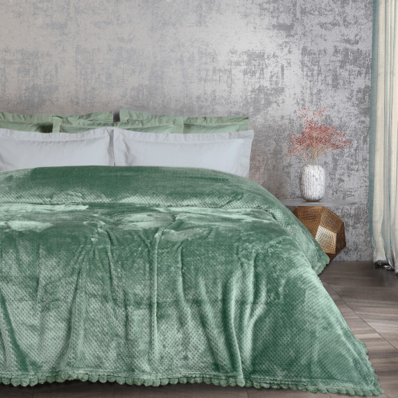Κουβέρτα Fleece Μονή Das Home 1184 Dark Mint 160x220