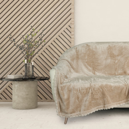 Κουβέρτα Fleece Καναπέ Das Home 1187 Beige 130x170