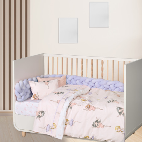 Σετ Σεντόνια Κούνιας 3 Τεμαχίων Das Home 4913 Pink-Lilac 130x170