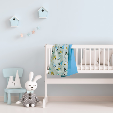 Σετ Σεντόνια Λίκνου 2 Τεμαχίων Das Home 4914 Grey-Blue-Mint 70x120