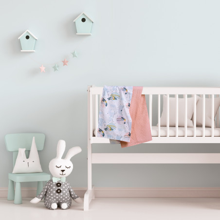 Σετ Σεντόνια Λίκνου 2 Τεμαχίων Das Home 4915 Light Blue-Pink-Mint 70x120
