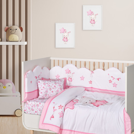 Πάπλωμα Κούνιας Das Baby 4917 White-Pink 110x150