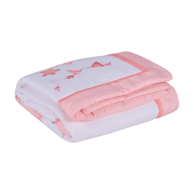 Πάπλωμα Κούνιας Das Baby 4917 White-Pink 110x150