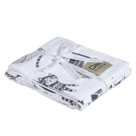 Σετ Ποτηρόπανα 2 Τεμαχίων Das Home 0735 White-Grey 40x60