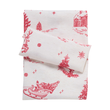 Τραπεζομάντηλο Χριστουγεννιάτικο Das Home Christmas 0772 Ecru-Red 140x220
