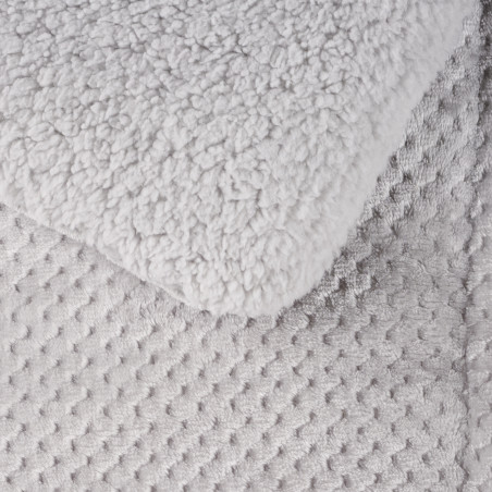 Κουβερτοπάπλωμα Υπέρδιπλο με Γούνα Sherpa Das Home 1182 Ice Grey 220x240