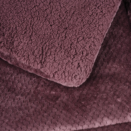 Κουβερτοπάπλωμα Μονό με Γούνα Sherpa Das Home 1188 Dark Lilac 160x220