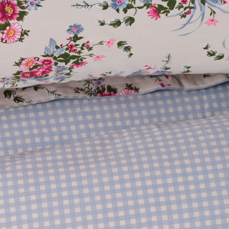 Σετ Παπλωματοθήκη Μονή 2 Τεμαχίων Das Home 9647 Beige-Blue-Pink 160x240