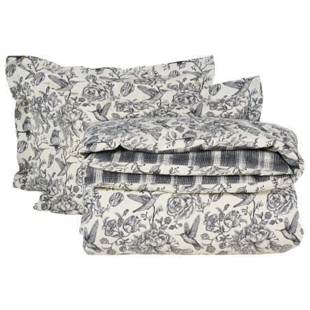 Σετ Παπλωματοθήκη Μονή 2 Τεμαχίων Das Home 9648 Cream-Black 160x240