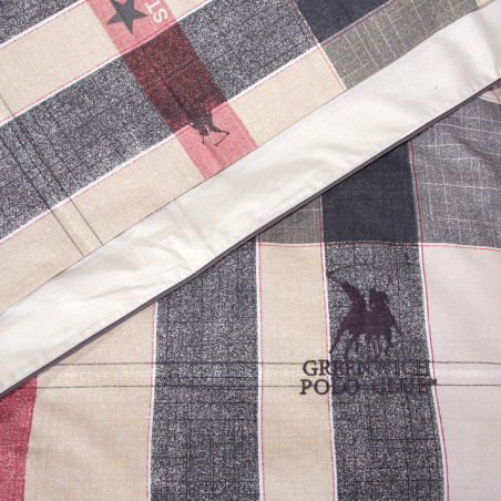 Σετ Σεντόνια Υπέρδιπλα 4 Τεμαχίων Greenwich Polo Club 2194 Γκρι-Μπεζ-Κοκκινο 240x260