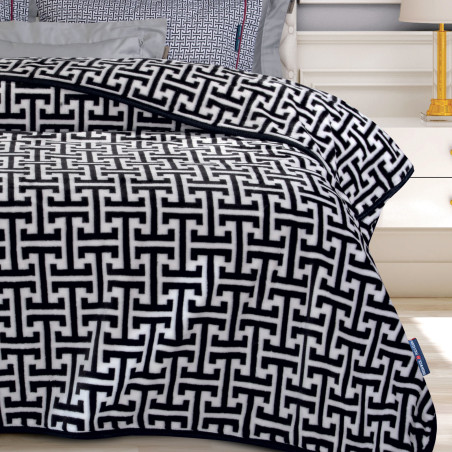 Κουβέρτα Βελουτέ Υπέρδιπλη Greenwich Polo Club 2213 Grey-Black 220x240