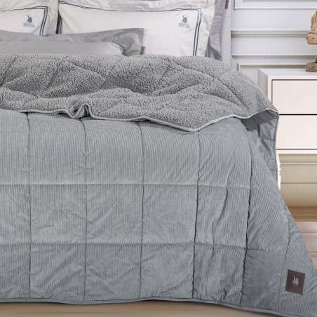 Κουβερτοπάπλωμα Υπέρδιπλο με Γούνα Sherpa Greenwich Polo Club 3480 Grey 220x240