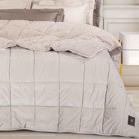 Κουβερτοπάπλωμα Υπέρδιπλο με Γούνα Sherpa Greenwich Polo Club 3481 Taupe 220x240