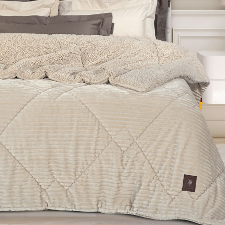 Κουβερτοπάπλωμα Υπέρδιπλο με Γούνα Sherpa Greenwich Polo Club 3482 Ivory 220x240