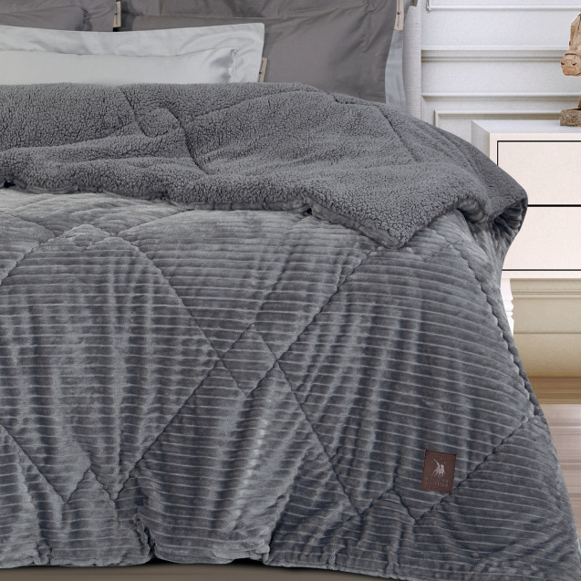 Κουβερτοπάπλωμα Υπέρδιπλο με Γούνα Sherpa...