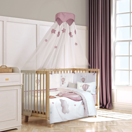 Σετ Σεντόνια Κούνιας 3 Τεμαχίων Greenwich Polo Club 8841 White-Nude-Pink 130x170