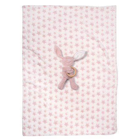 Κουβέρτα Fleece Αγκαλιάς Greenwich Polo Club 8845 White-Pink 75x100