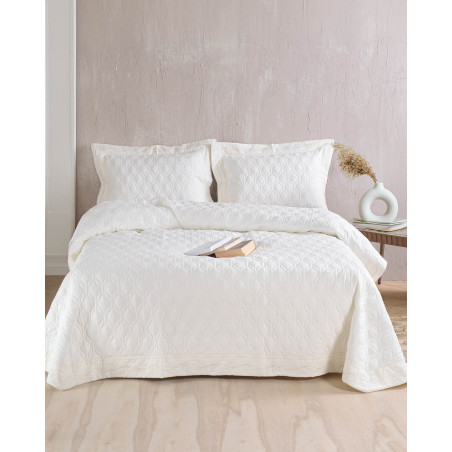 Σετ Κουβερλί Υπέρδιπλο 3 Τεμαχίων Rythmos  Ερυνν Λευκο 235x250