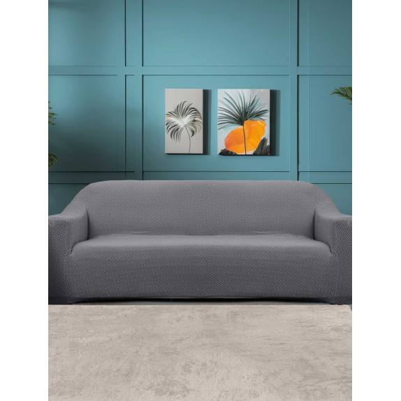 Ελαστικό κάλυμμα τριθέσιου καναπέ Madi Intense Light Grey