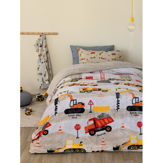 Κουβέρτα Fleece Μονή με Γούνα Sherpa Palamaiki 160x220 SW101