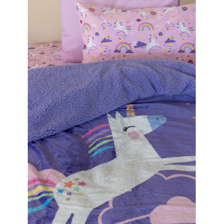 Κουβέρτα Fleece Μονή με Γούνα Sherpa Palamaiki 160x220 SW102