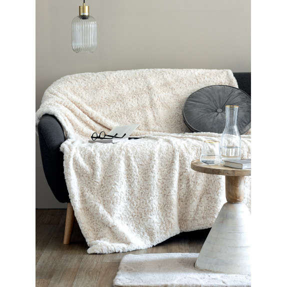 Κουβέρτα Μονή  με Γούνα Sherpa Palamaiki 130x180 ALERIA ECRU