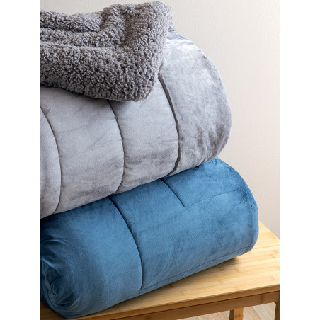 Κουβερτοπάπλωμα Υπέρδιπλο με Γούνα Sherpa Palamaiki 220x240 MONO DENIM