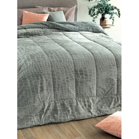 Κουβερτοπάπλωμα Υπέρδιπλο με Γούνα Sherpa Palamaiki 220x240 FLO GREY