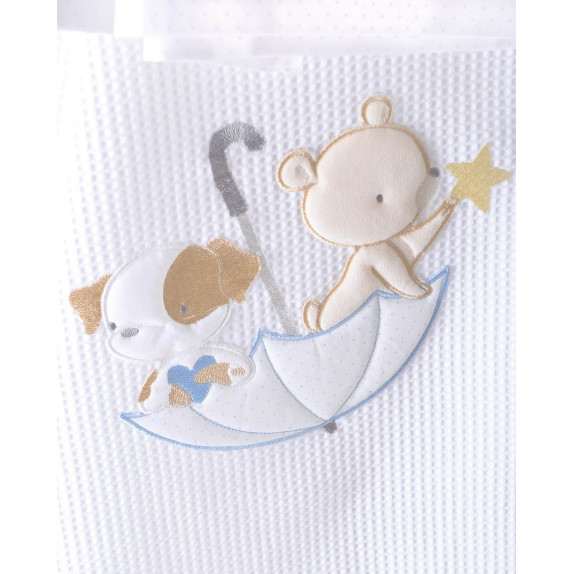 Κουβέρτα Πικέ Κούνιας Rythmos Umbrella Fight Σιελ 120x150