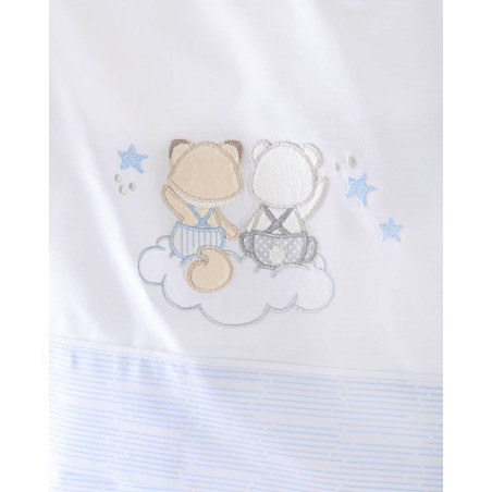 Σετ Σεντόνια Κούνιας 3 Τεμαχίων Rythmos Bye Bye Σιελ 100x160