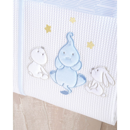 Σετ Σεντόνια Κούνιας 3 Τεμαχίων Rythmos Elephant Friends Μπλε 100x160