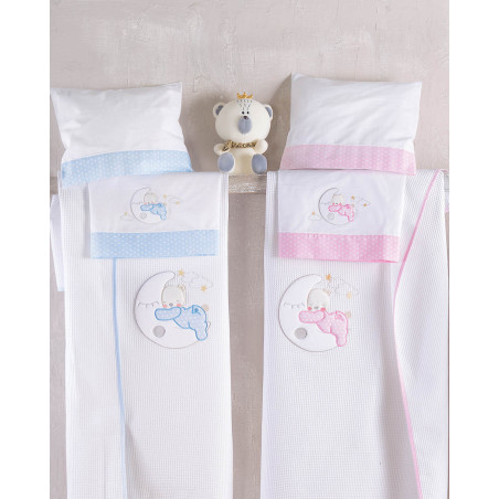 Κουβέρτα Πικέ Κούνιας Rythmos Moon Swing Ροζ 120x150