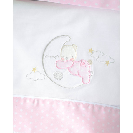 Κουβέρτα Πικέ Κούνιας Rythmos Moon Swing Ροζ 120x150