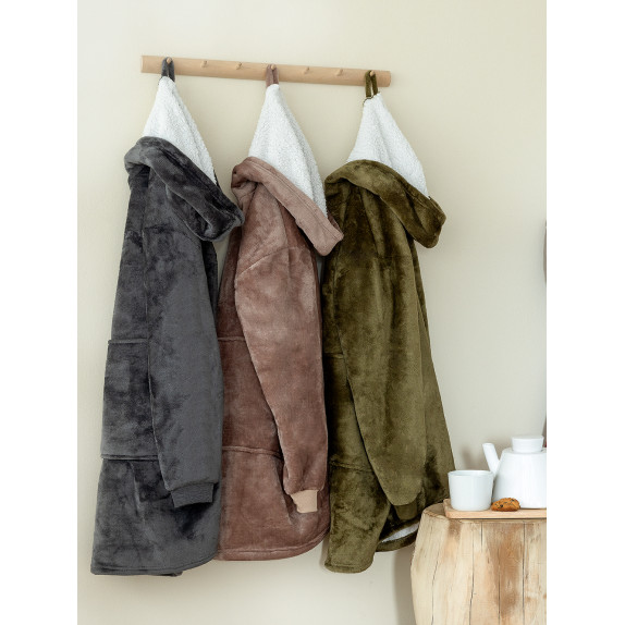 Κουβέρτα Καναπέ με Γούνα Sherpa Palamaiki Huhu/2 90X100 Grey