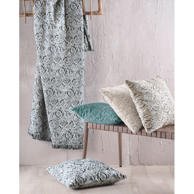 Μαξιλαροθήκη Διακόσμησης Rythmos Snake Πετρολ...