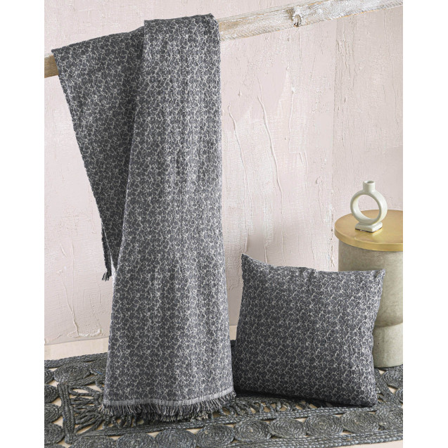 Μαξιλαροθήκη Διακόσμησης Rythmos Stefan Ανθρακι...