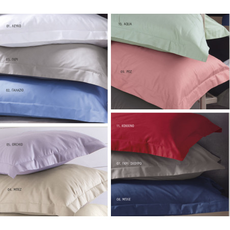 Σετ Μαξιλαροθήκες 2 Τεμαχίων Rythmos Scenario Μπλε-Γκρι 50x70