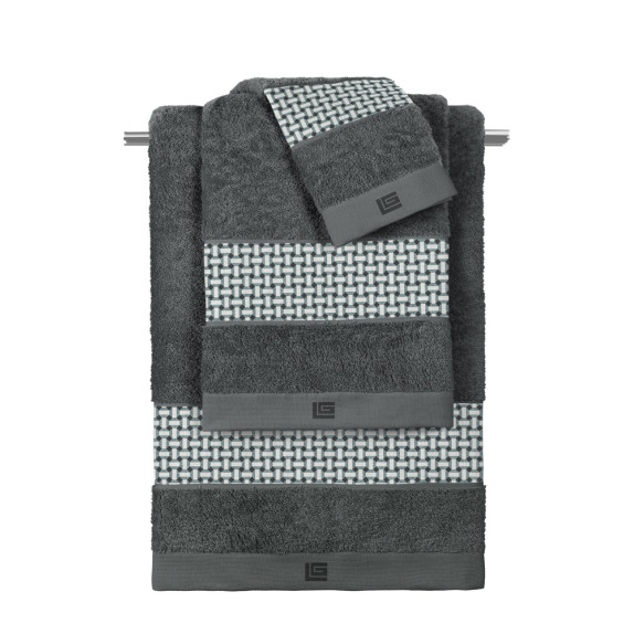 Σετ Πετσέτες 3 Τεμαχίων Guy Laroche Buddha Cement Anthracite