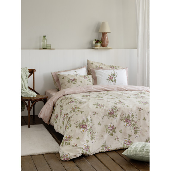 Σετ Σεντόνια Υπέρδιπλα με Λάστιχο 4 Τεμαχίων Nima Bouquet...