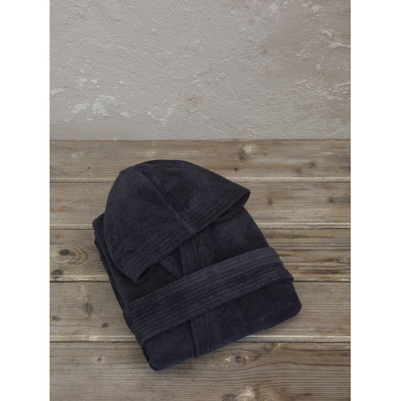 Μπουρνούζι Nima με κουκούλα Zen Extra Large Total Black