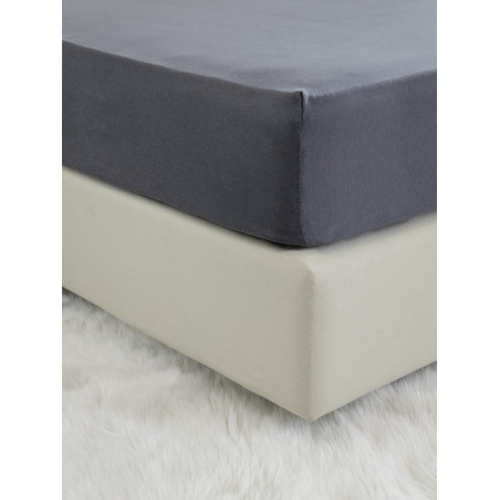Σεντόνι King Size Jersey με Λάστιχο Nima Tender Dark Gray 180x200+40