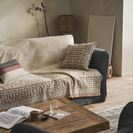 Ριχτάρι Τετραθέσιου Gofis Home Indira Grain Beige 258/04 180x350